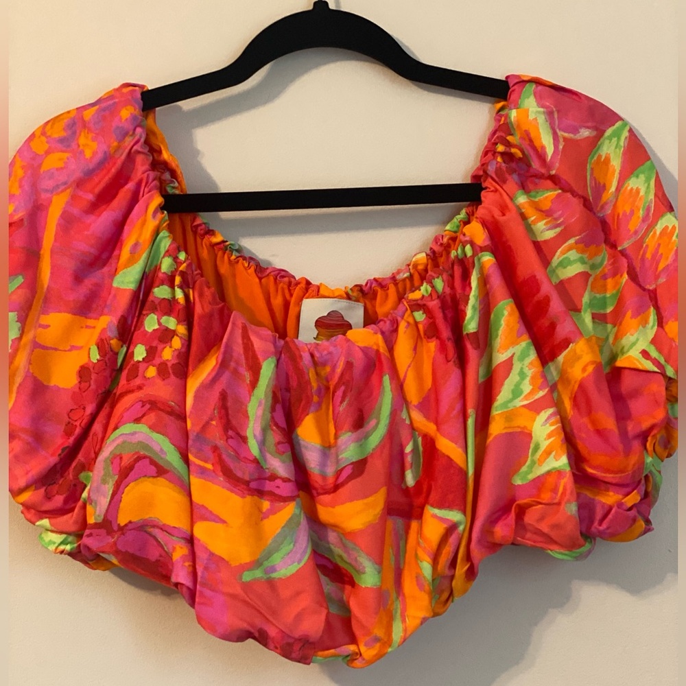 FARM RIO
- Fruit Brush Oft-the-shoulder Crop Top - Picture 2 of 11